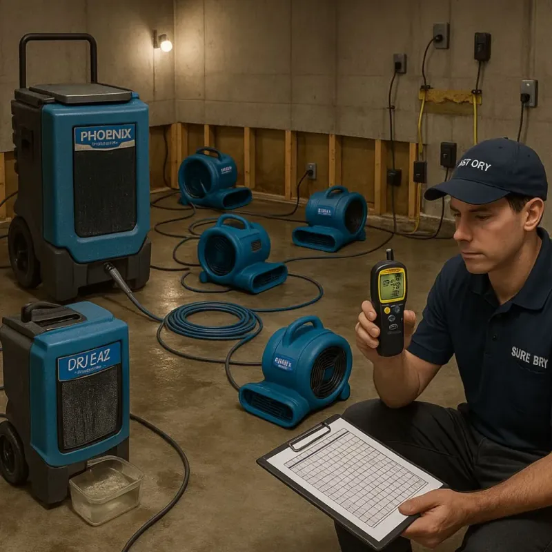 Structural Drying and Dehumidification process in Dumas, TX